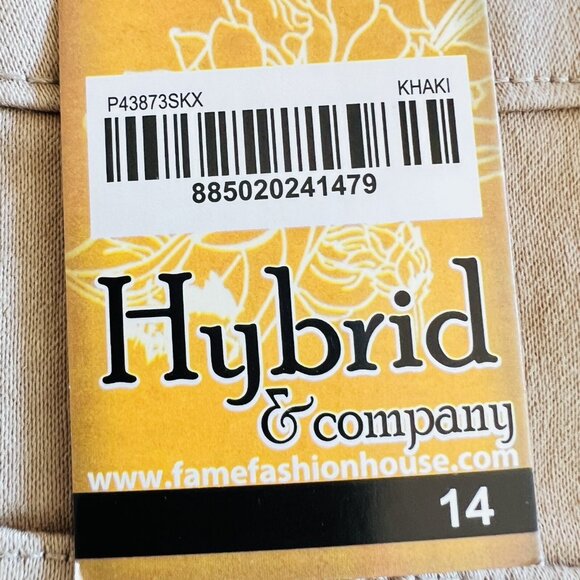 Hybrid Company Pants Size 14 Super Stretch Skinny High Rise Lace Ankle Tan NWT - Picture 5 of 11